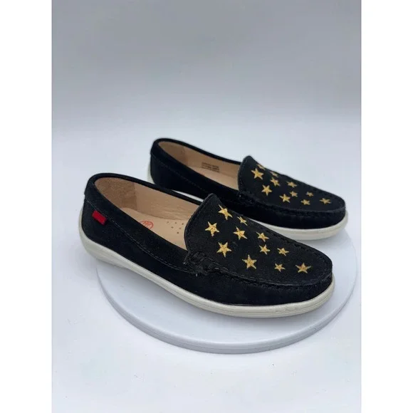 MARC JOSEPH New York Kids Suede Loafer Shoe Black Star Leather 12 Toddler - Picture 1 of 8
